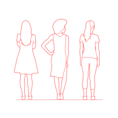Humans Standing Female Back Laser Cut Svg File, Free Vectors File